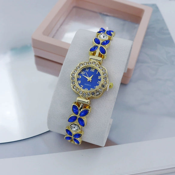 Women's Fashion Stainless Steel Flowershaped Bracelet Watch