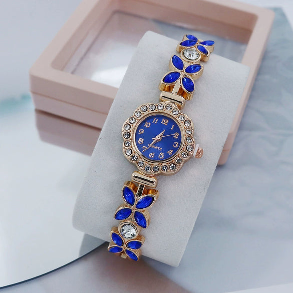 Women's Fashion Stainless Steel Flowershaped Bracelet Watch