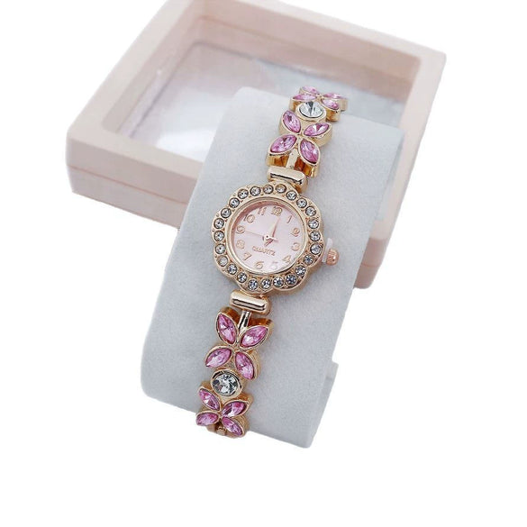 Women's Fashion Stainless Steel Flowershaped Bracelet Watch