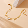 Women's Fashion Stainless Steel Foot Chain With Flower Pattern And Multilayer Stacked Design