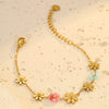 Women's Fashion Stainless Steel Geometric Beaded Bracelet With Electroplating Treatment