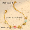 Women's Fashion Stainless Steel Geometric Beaded Bracelet With Electroplating Treatment