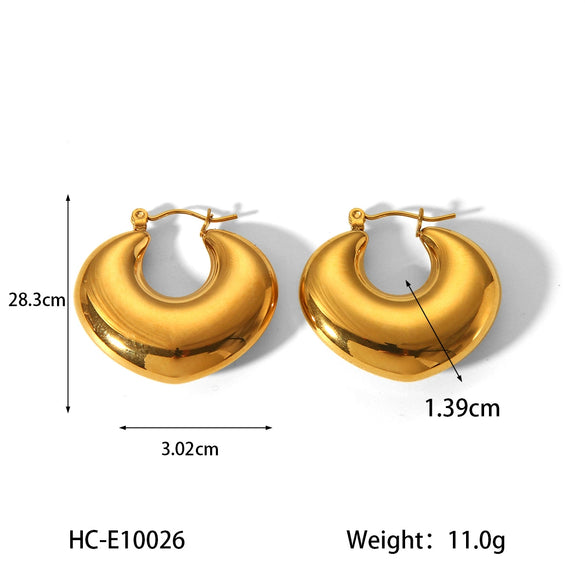 Women's Fashion Stainless Steel Geometric Hollow Electroplated Allmatch Nonfading Earrings
