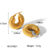 Women's Fashion Stainless Steel Geometric Hollow Electroplated Allmatch Nonfading Earrings