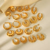 Women's Fashion Stainless Steel Geometric Hollow Electroplated Allmatch Nonfading Earrings