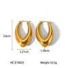 Women's Fashion Stainless Steel Geometric Hollow Electroplated Allmatch Nonfading Earrings
