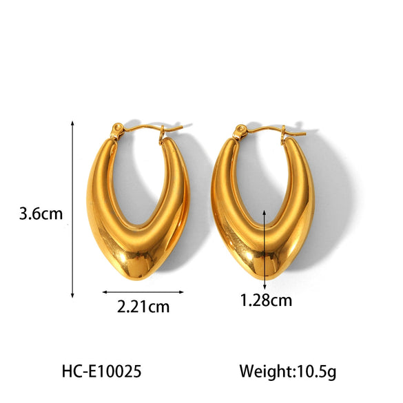 Women's Fashion Stainless Steel Geometric Hollow Electroplated Allmatch Nonfading Earrings