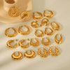 Women's Fashion Stainless Steel Geometric Hollow Electroplated Allmatch Nonfading Earrings