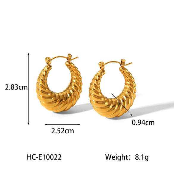 Women's Fashion Stainless Steel Geometric Hollow Electroplated Allmatch Nonfading Earrings