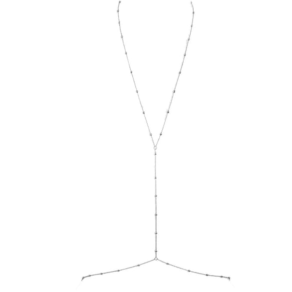 Women's Fashion Stainless Steel Geometric Round Bead Body Chain Necklace And Waist Chain With Electroplated Finish