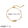 Women's Fashion Stainless Steel Heart Shaped Electroplated Bracelet And Anklet Jewelry