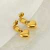 Women's Fashion Stainless Steel Heartshaped Golden Electroplated Earrings Jewelry