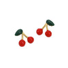 Women's Fashion Stainless Steel 18K Electroplated Cherry And Leaves Earrings