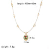Women's Fashion Stainless Steel Necklace With Electroplating Pearl Chain And Rose Flower Pendant