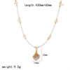Women's Fashion Stainless Steel Necklace With Electroplating Pearl Chain And Rose Flower Pendant