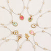 Women's Fashion Stainless Steel Necklace With Electroplating Pearl Chain And Rose Flower Pendant