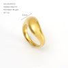 Women's Fashion Stainless Steel Ring With Irregular Curved Geometry Mirror Polished Plain Band And Electroplated Finish