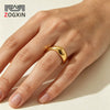Women's Fashion Stainless Steel Ring With Irregular Curved Geometry Mirror Polished Plain Band And Electroplated Finish