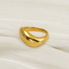 Women's Fashion Stainless Steel Ring With Irregular Curved Geometry Mirror Polished Plain Band And Electroplated Finish