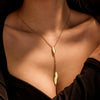 Women's Fashion Stainless Steel Sweater Chain With Water Drop Disc Pendant And Electroplating Treatment