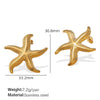 Women's Fashion Starfish 316L Stainless Steel Electroplated Earrings Ocean Series