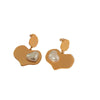 Women's Fashion Sweet Stainless Steel Flower And Heart Shape Pendant Earrings With Electroplating