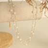 Women's Fashion Sweet Style 316L Stainless Steel Stars Pearl Clavicle Chain Necklace With Electroplating