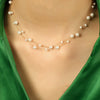 Women's Fashion Sweet Style 316L Stainless Steel Stars Pearl Clavicle Chain Necklace With Electroplating
