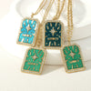 Women's Fashion Tarot Star Geometric Titanium Steel Necklace With Dripping Oil Process