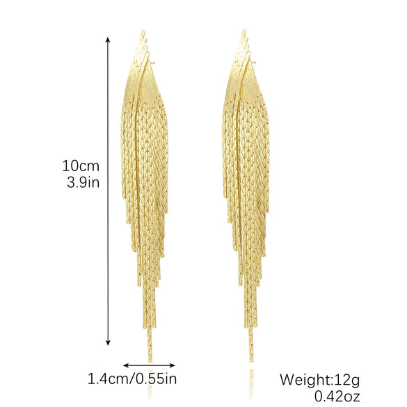 Women's Fashion Tassel Earrings Copper Heart Drop Shape Geometric Electroplated