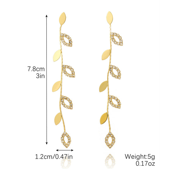 Women's Fashion Tassel Earrings Copper Heart Drop Shape Geometric Electroplated
