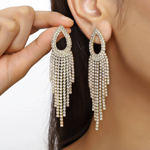 Women's Fashion Tassel Earrings Copper Heart Drop Shape Geometric Electroplated