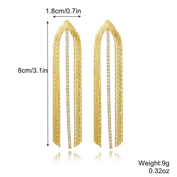 Women's Fashion Tassel Earrings Copper Heart Drop Shape Geometric Electroplated