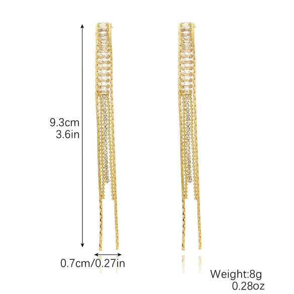 Women's Fashion Tassel Earrings Copper Heart Drop Shape Geometric Electroplated