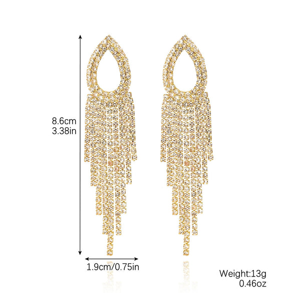 Women's Fashion Tassel Earrings Copper Heart Drop Shape Geometric Electroplated