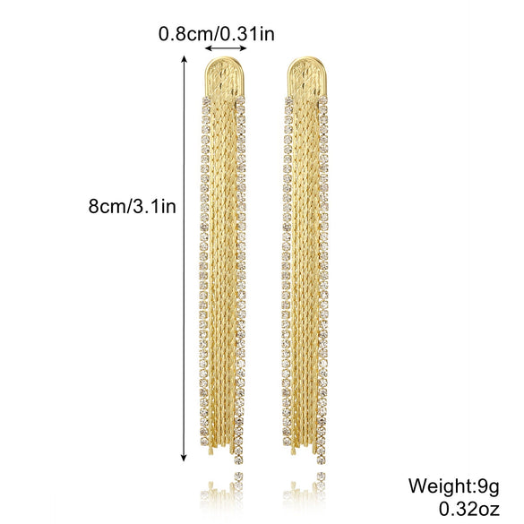 Women's Fashion Tassel Earrings Copper Heart Drop Shape Geometric Electroplated