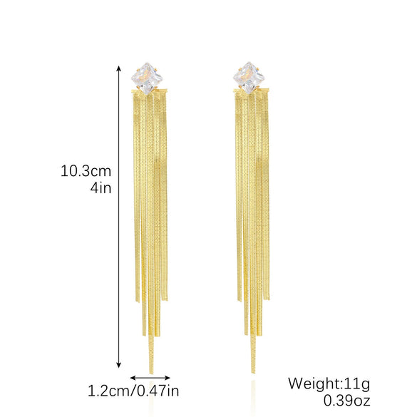 Women's Fashion Tassel Earrings Copper Heart Drop Shape Geometric Electroplated