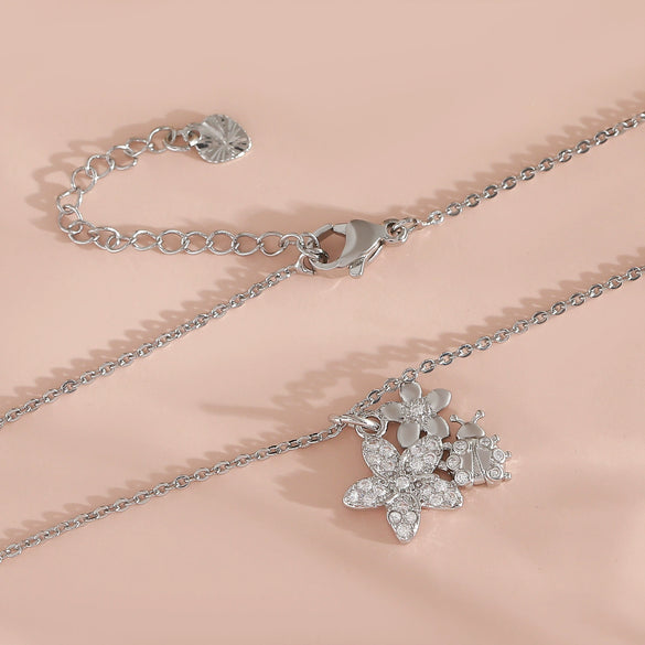 Women's Fashion Temperament Clavicle Chain Jewelry Copper Material Flower And Animal Pattern Electroplating Process