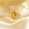 Women's Fashion Temperament Stainless Steel Snakeshaped Ring With Geometric And Animal Patterns Electroplated
