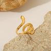 Women's Fashion Temperament Stainless Steel Snakeshaped Ring With Geometric And Animal Patterns Electroplated