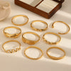 Women's Fashion Temperament Widesided Stainless Steel Bracelet With Geometric Pattern And Electroplating Process