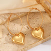 Women's Fashion Three Dimensional Exaggerated Heart Shaped Ccb Earrings With Electroplating
