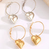 Women's Fashion Three Dimensional Exaggerated Heart Shaped Ccb Earrings With Electroplating