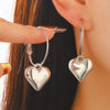 Women's Fashion Three Dimensional Exaggerated Heart Shaped Ccb Earrings With Electroplating
