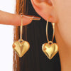 Women's Fashion Three Dimensional Exaggerated Heart Shaped Ccb Earrings With Electroplating