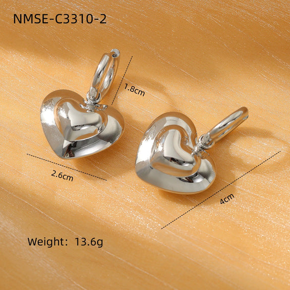 Women's Fashion Titanium Steel And 18K Gold Electroplated Earrings