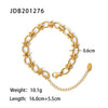 Women's Fashion Titanium Steel And Stainless Steel Geometric Zircon Inlaid Electroplated Bracelet