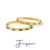 Women's Fashion Titanium Steel And Stainless Steel Geometric Zircon Inlaid Electroplated Bracelet