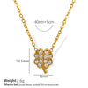 Women's Fashion 316L Stainless Steel Four Leaf Clover Cross Geometric Shape Necklace With Electroplating