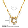 Women's Fashion 316L Stainless Steel Four Leaf Clover Cross Geometric Shape Necklace With Electroplating